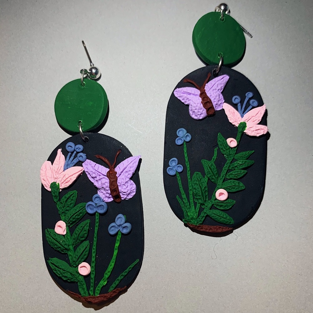 Handmade polymer clay earrings